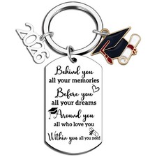 Gradu Keychain Personalized Stainless Steel Gift Commencement Leaving