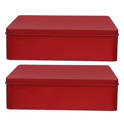  2 Pcs Extra Large Storage Box Retro Tin Party Cookie Boxes Tinplate Bin