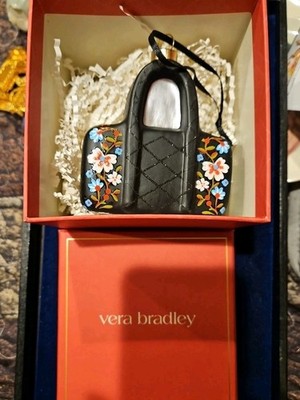2025 Vera Bradley Mercury Glass Christmas Ornament mint in box Black Purse