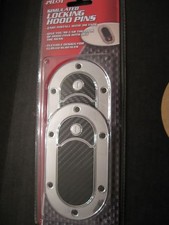 Pilot Simulated Locking Hood Pins Carbon Fiber Chrome
