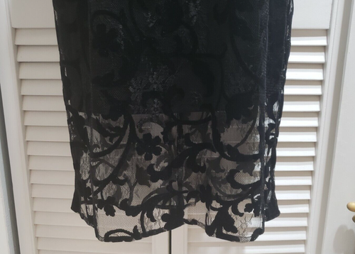 NWT Nine West Black Lace Evening Party Dress Lining Short Sleeve Sz 12 MSRP $99 - Picture 3 of 9