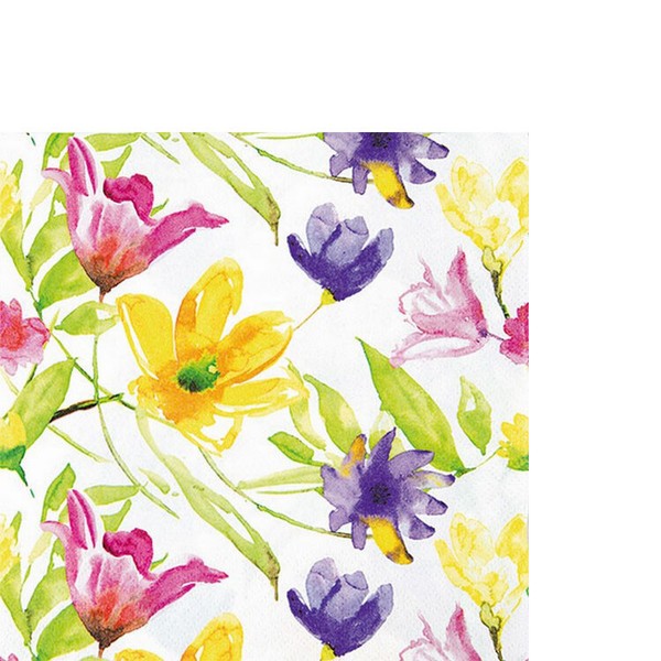 20 Kleine Cocktailservietten Lucy Blumen Garten Natur Gelb GrüN Deko 25X25Cm-image