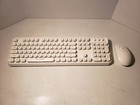 Letton V2020 Wireless Keyboard & Mouse Combo Typewriter Style White USB TESTED