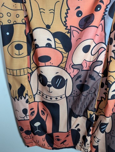 Dog Lover Pants Print Womens Plus 3X to 5X High Rise Wide Leg Multicolor Pocket - Picture 6 of 10