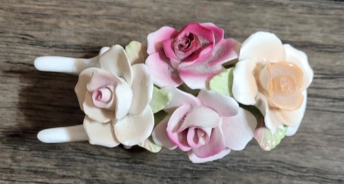 Royale Stratford Bone China Flowers in Wheelbarrow Roses Bouquet England - Picture 2 of 6