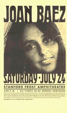 JOAN BAEZ 1965 FAREWELL, ANGELINA TOUR FROST AMPHITHEATRE / STANFORD POSTER