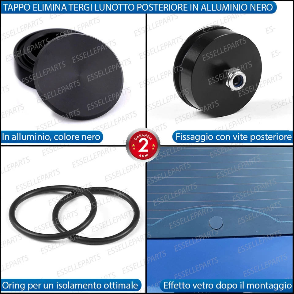 TAPPO ELIMINA TERGICRISTALLO POSTERIORE PER LAND ROVER RANGE ROVER IV NERO - Immagine 2 di 4