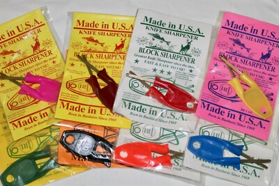 Genuine Block Knife Sharpener Sharpen Any Blade Made in USA Assorted Colors NEW