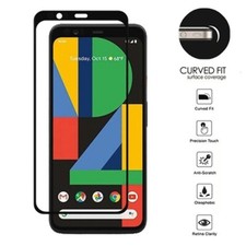 BLACK Edged Sides Glue Tempered Glass Screen Protector For Google Pixel 4