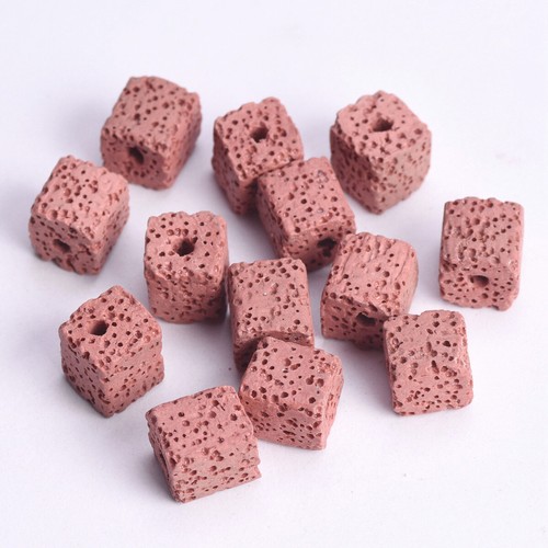 10pcs Cube 8mm 10mm Colorful Lava Stone Loose Beads for Jewelry Making DIY - Picture 7 of 18