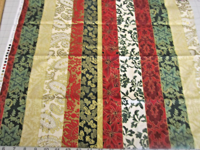 Cotton FAbric Hoffman Pear Tree Greetings multicolored Striped 1yd x 44