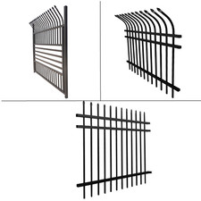 ALEKO Garden Yard Commercial 8 Panels Steel Modern Style 64 ft Fence Black