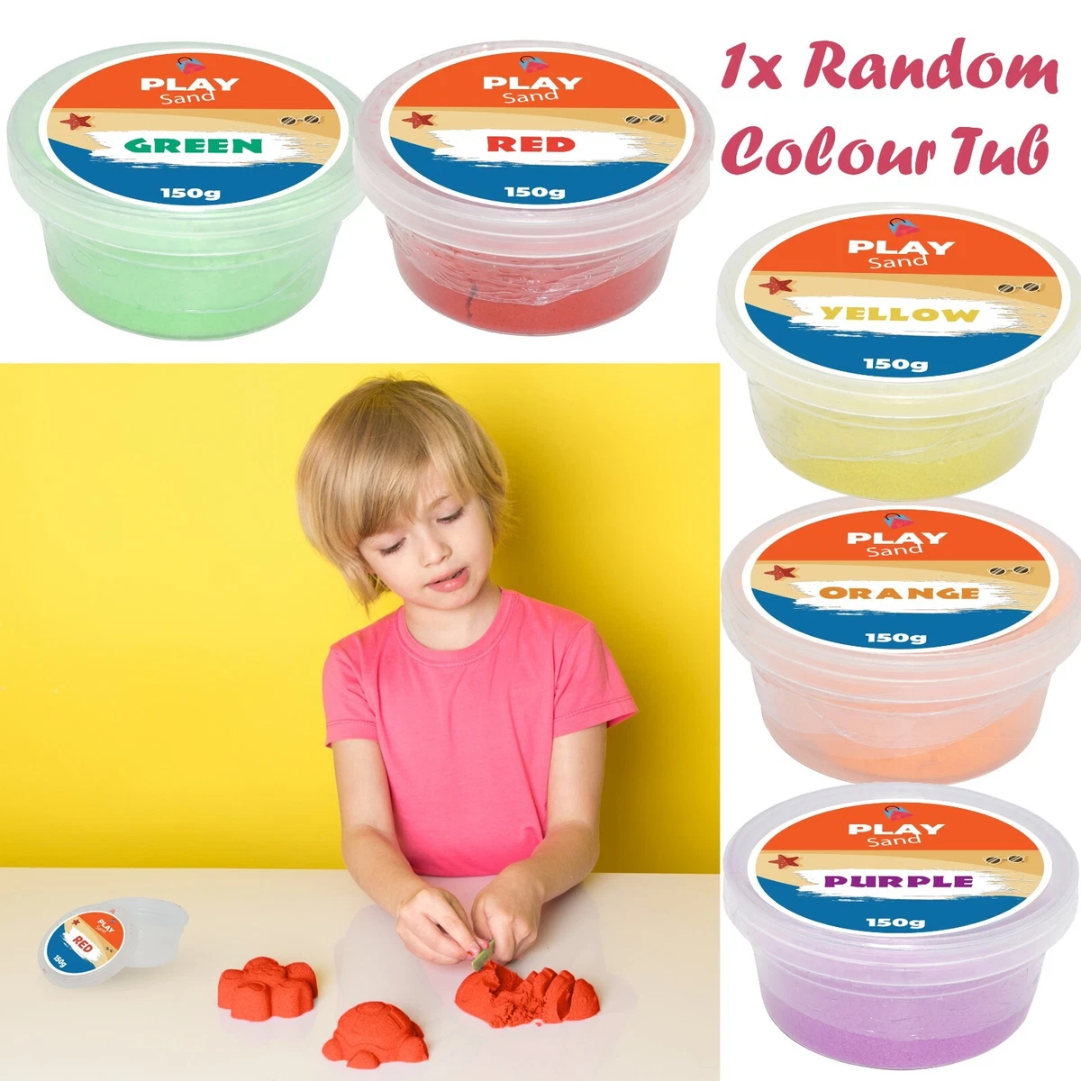 150g Play Sand Tubs Mouldable Colored Sandpit Sand Magic Motion
