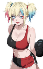 Harley Quinn Suicide Squad Isekai Waifu Weatherproof Anime Sticker 6" Car Decal