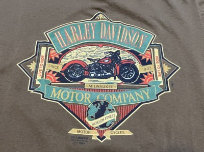 Vtg 90s 1990 Harley-Davidson 3D Emblem Milwaukee Mountain Hog VA T