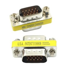 1Pcs D-SUB DB15 15 Pin Male To Male Mini Gender Changer Plug Adapter Connector