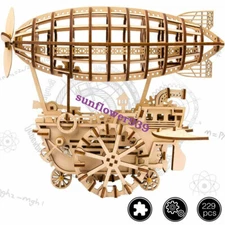 ROKR DIY Airship Mechanical Model Building Kits Toy Gear Construction Drive Set