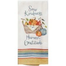 Kitchen Towel says So Kindness Harvest Gratitude Time to Share 18 x 28 100 % Cot