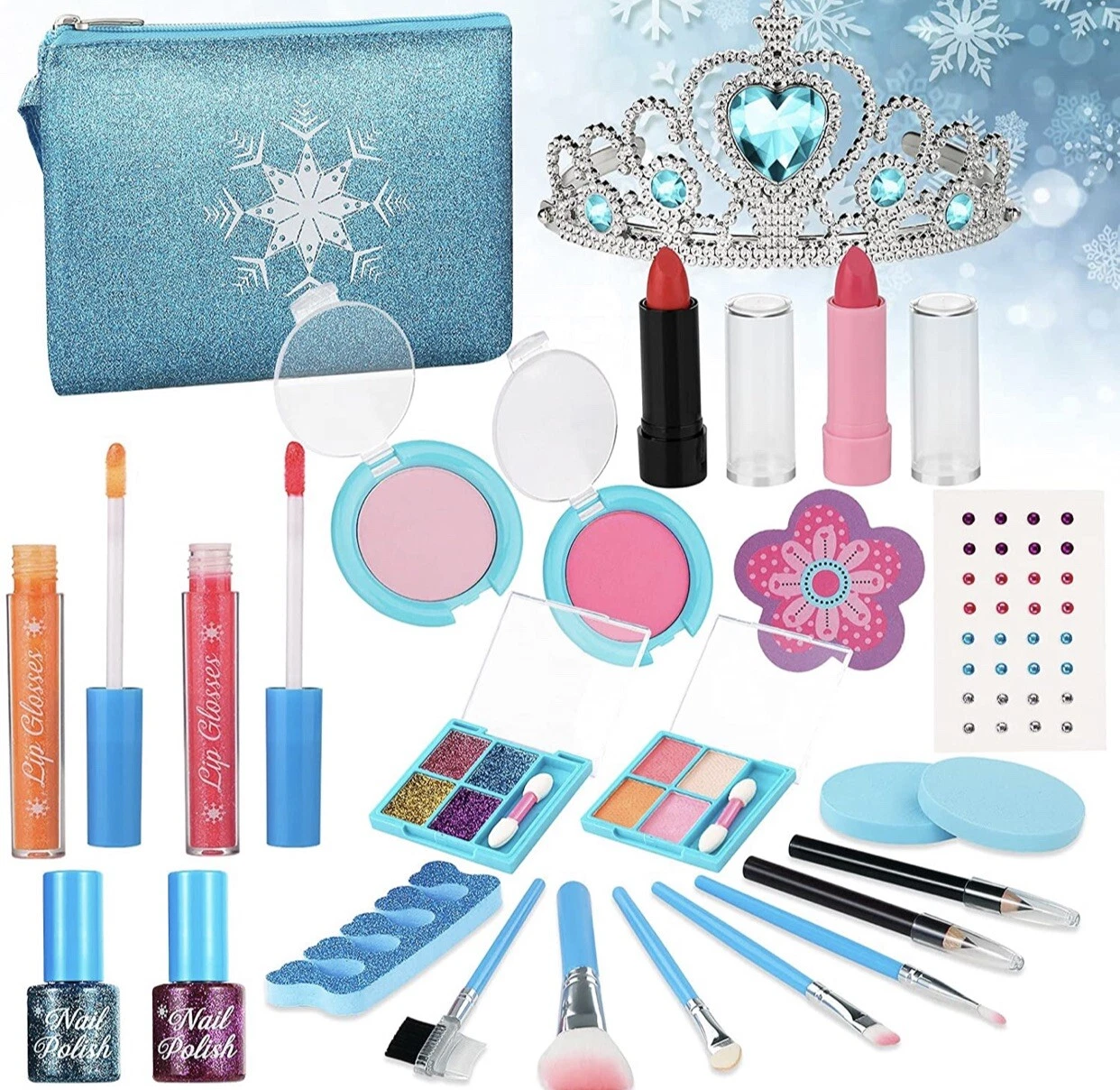 PERRYHOME Kids Makeup Kit for Girl, 24 Pcs Washable Makeup Kit Real Cosmetic Toy