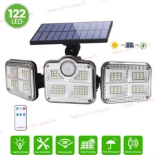 50000LM LED Solar Flood Light Outdoor Garden Wall Security Motion Sensor Lamp