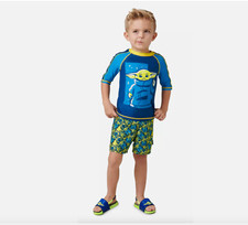 Star Wars Mandalorian Grogu The Child Rash Guard and Swim Short Set Size 4T