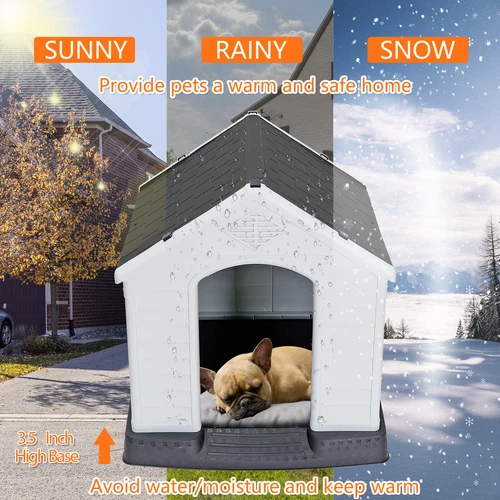 28 Zoll/32 Zoll H Outdoor Hundehaus wetterfest Tierheim Hundeheuche 4 Farben - Bild 52 von 73