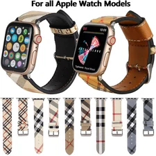 Faux Leather Strap for Apple Watch band Series 10/9/8/7/6/5/4 49/45/46mm 41mm
