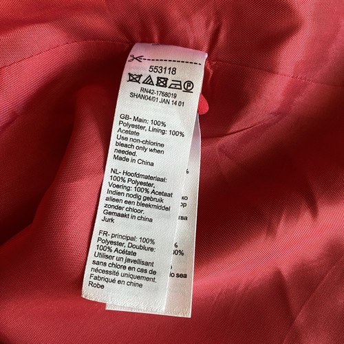 Monsoon Shift Dress UK 10 Sorbet Pink Beaded Neckline Chiffon Layer Party - Picture 16 of 16