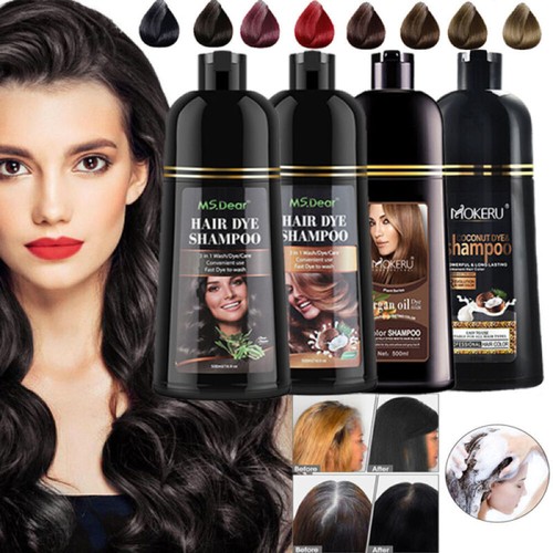 Black/Brown Hair Dye Shampoo Natural Permanent Instant Dye Hair Color Shampoo - Picture 3 of 64