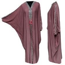 Pink Batwing Abaya Farasha Jalabiya Arab Dress