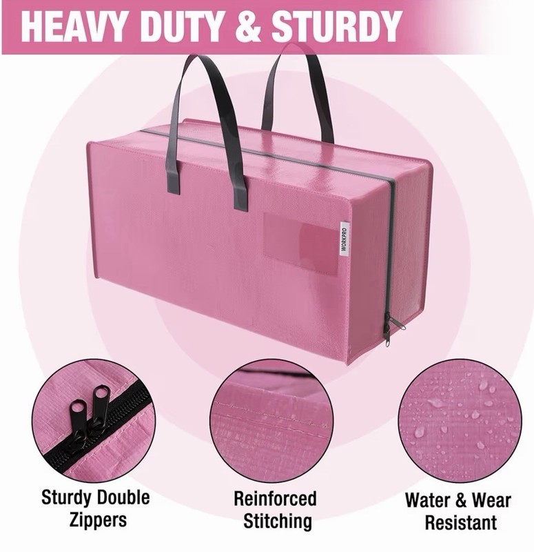 12 Pack Extra Heavy Duty Large Moving Bags with Strong Zipper & Comfortable Hand