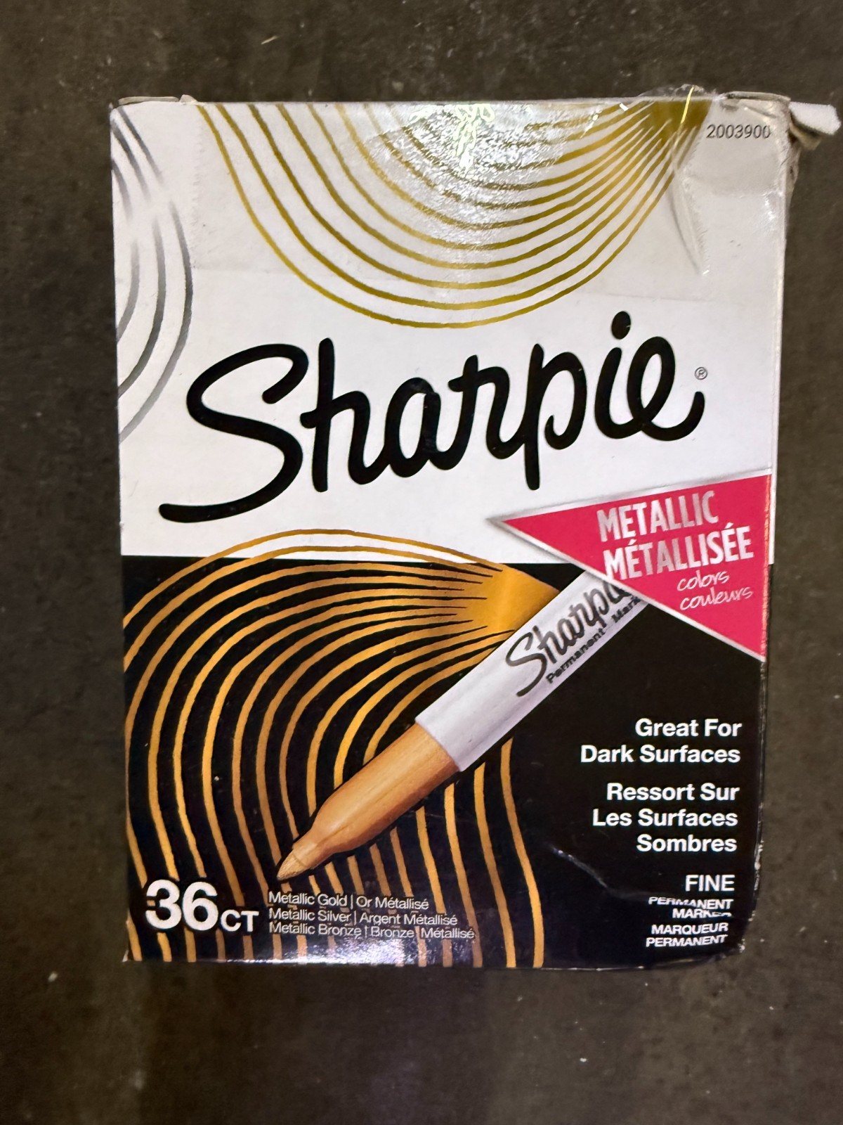 Metallic Permanent Markers, Fine Point, Metallic GOLD, 36 Count