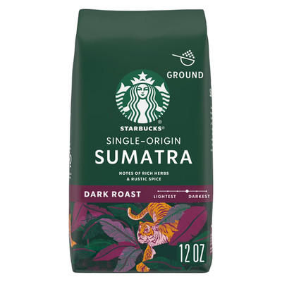 Starbucks Single-Origin Sumatra,Ground Coffee, Dark Roast Hot or Iced Coffee12oz