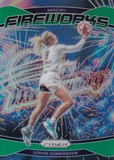 2024 Prizm WNBA Sophie Cunningham Green Prizm Fireworks #9 Mercury