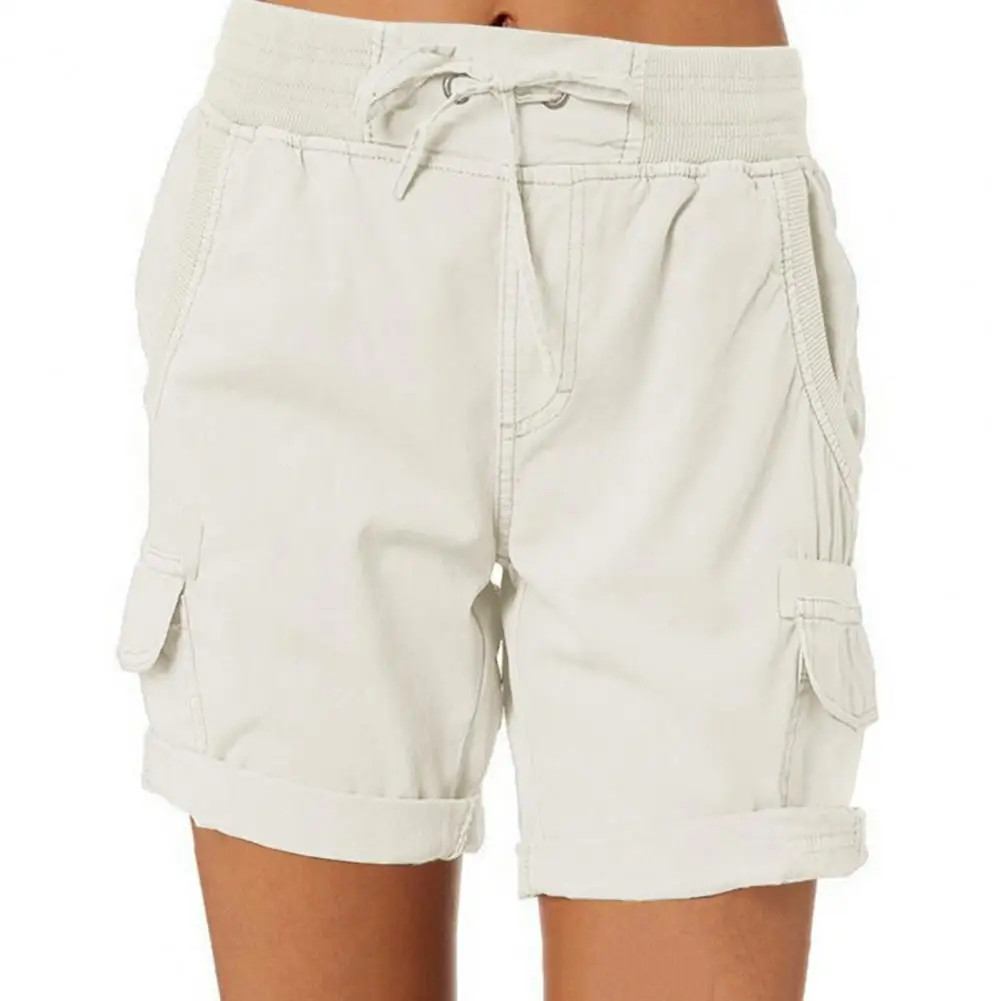 Women Shorts Solid Fashion Drawstring Pants Streetwear Clothing Casual Female Su