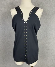 I.N.C International Concepts Women's Strappy Keyhole Stud-Trim Tank Top XL NWOT