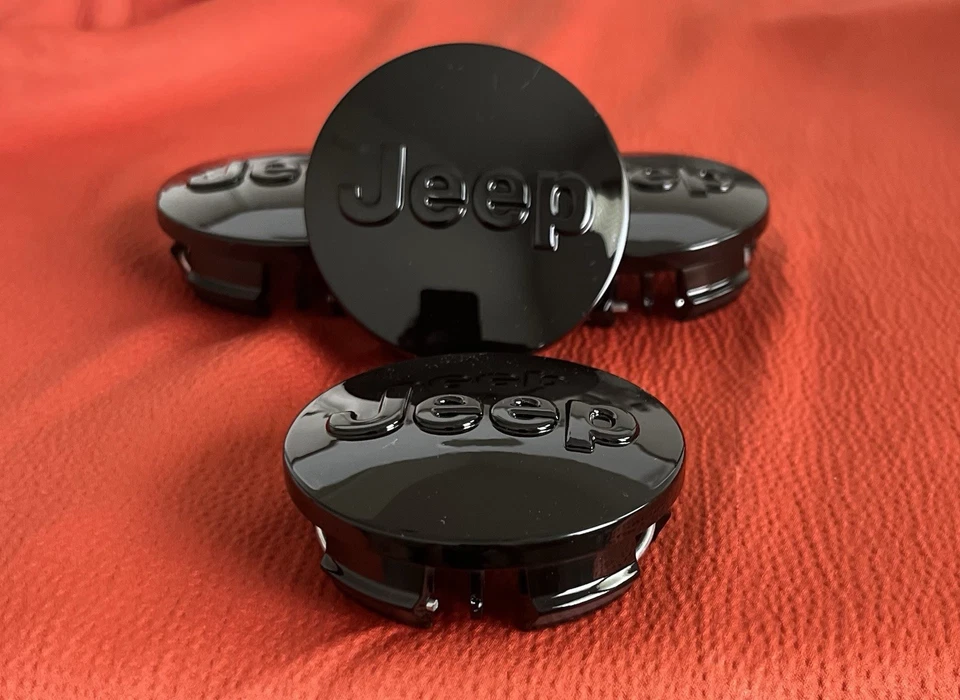 Tampas de centro de roda 4x 63mm Jeep preto brilhante compatível com bússola Grand Cherokee Wrangler - Imagem 3 de 4