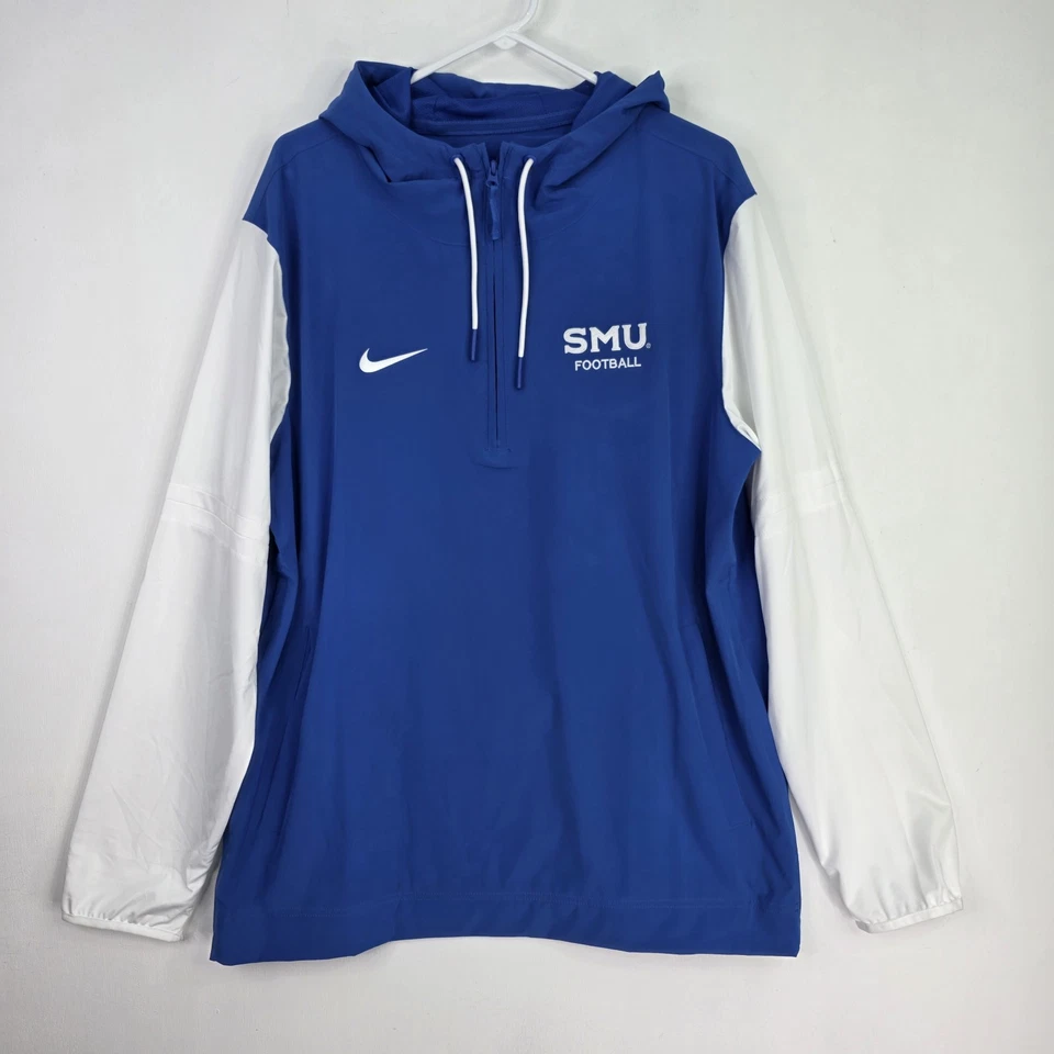 Nike Pregame 1/4 Zip Player Jacket Blue Men's Large  FJ9536-494 SMU Football - Image 2 of 4
