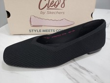NEW SIZE 9 - Skechers Women's Cleo Square Blissful Soul Ballet Flats Black