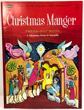 Whitman The Christmas Manger Press-Out Book Paper Nativity Scene 1966         B7