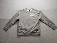 Nike Women Sweatshirt M Gray Crew Neck Long Sleeve Logo Seam Pockets Active