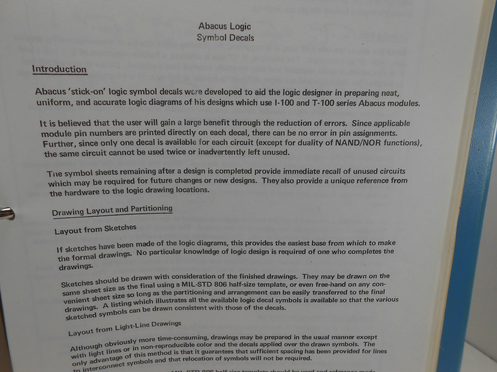 Information Control Corporation ABACUS LOGIC MODULES MANUAL