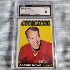 1965-66 Topps Gordie Howe CGC 6 Ex/Near MINT #108 Detroit Red Wings GOAT HOF CSG