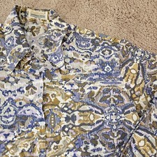 Lady Marlboro Shirt Blouse 70s Western Women's Long Sleeve Paisley UK 44 US 12