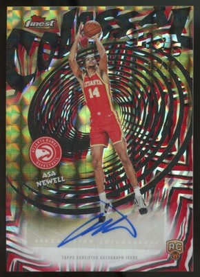 2025-26 Topps Finest Asa Newell RC Colossal Shots Red/Black Geometric Auto /10