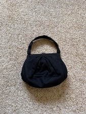 Vintage Dofan Coin Purse France Small Clutch Cute Black 9x6.5" FLAWS