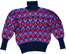 Vintage Tyrolia by Head 80s Snowboard Ski Sweater Women’s Large Wool Geometric
