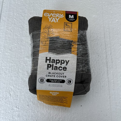 Every Yay Happy Place Blackout Cover for Pet Crate Medium 31"L x 20"W x19.5"H