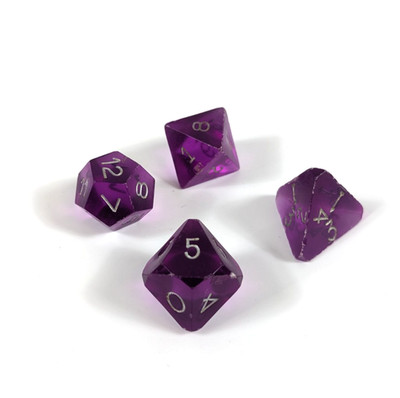 GAMESCIENCE Die RPG Lot Of 4 Dice D12 D10 D8 D4 Appears Vintage Gem Purple