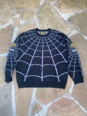 Supreme x Spider-Man x Vanson Leathers Sweater Black Size XL